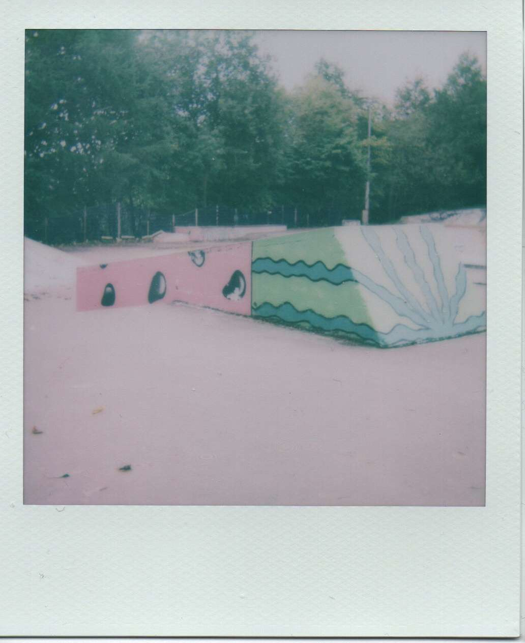 a watermelon slice in the skatepark